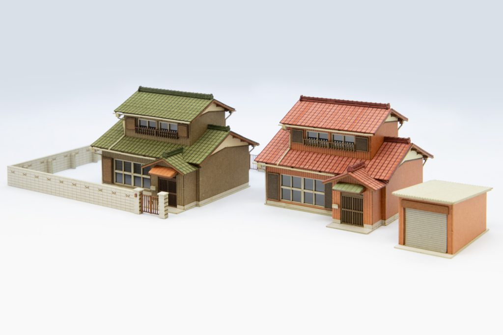鉄道模型Ｎゲージストラクチャー_お得な2階建住宅セットA